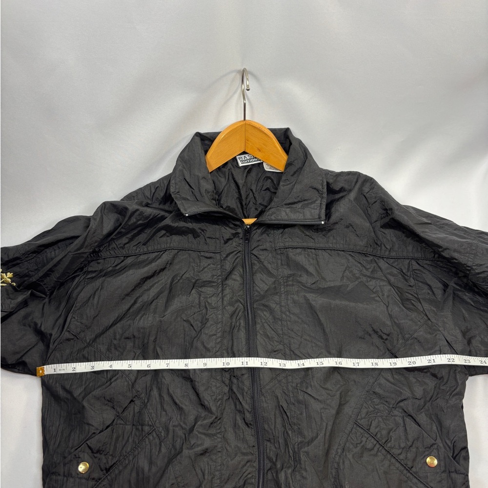 Vintage Basic Edition Black Gold Windbreaker Nylo… - image 6